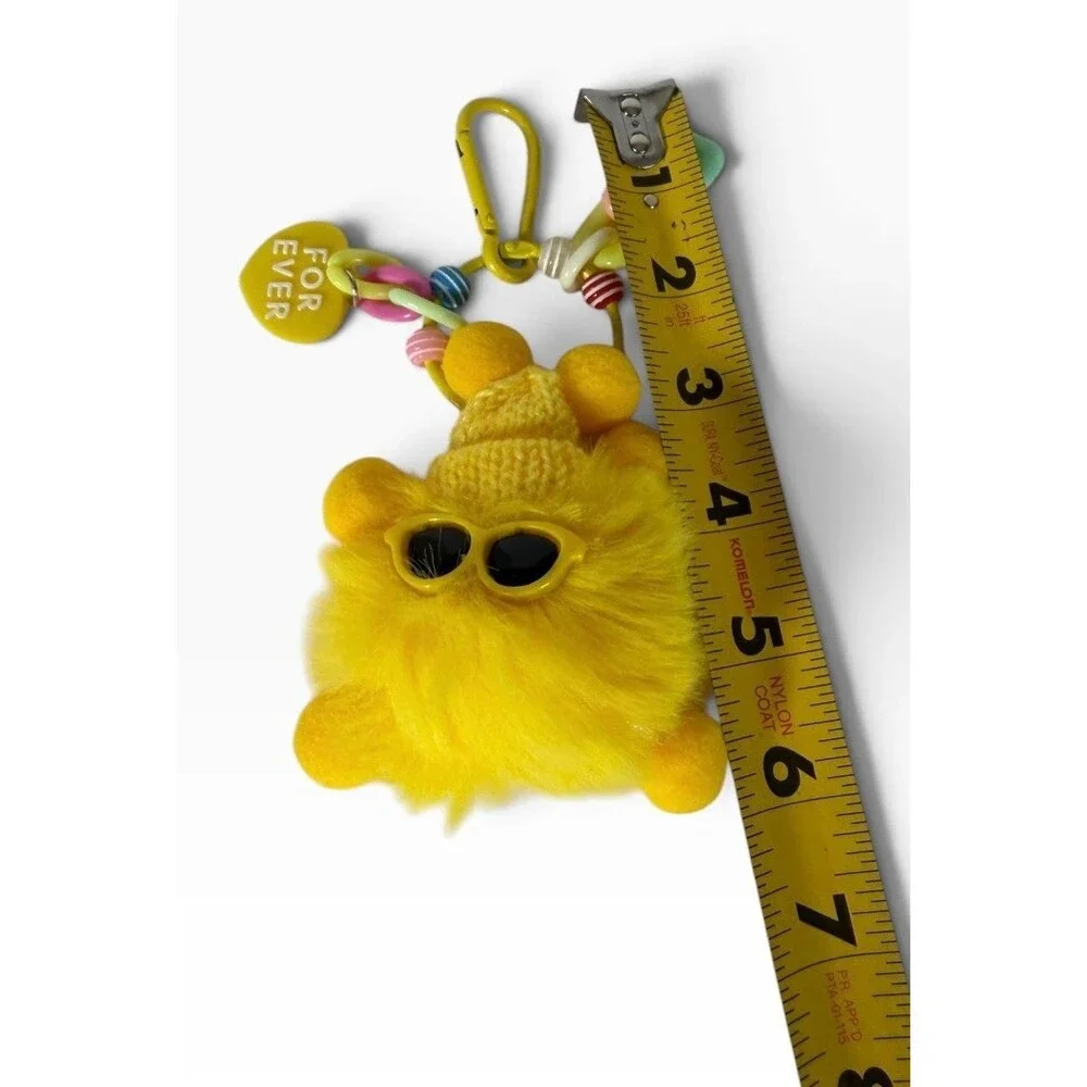 Cute Rex Ball Figurine Hanging Decoration Dolls Car Keychain 5.5in YELLOW